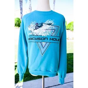 Vintage Tourist Sweatshirt Jackson Hole Jerzees Size Medium